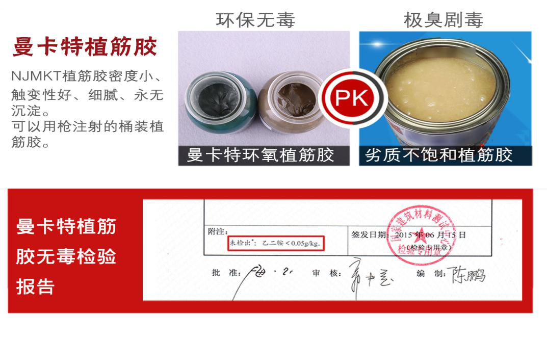 曼卡特植筋膠安全無毒，全程為您護航