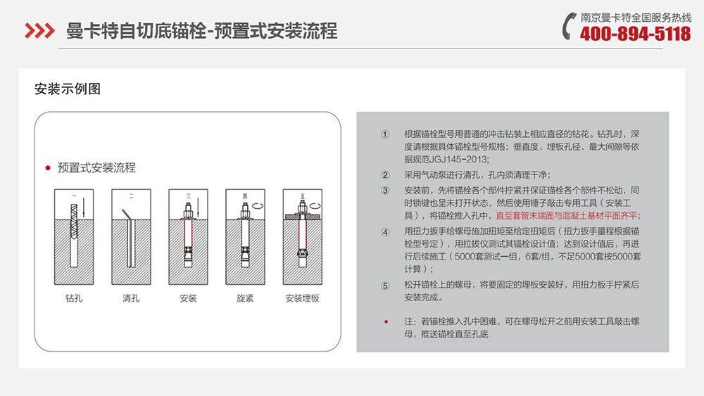 自切底錨栓_19_曼卡特自切底錨栓施工流程