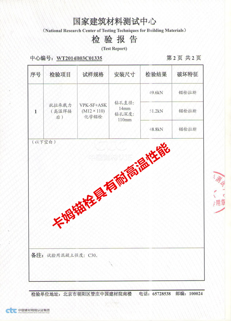 卡姆錨栓報告 卡姆錨栓報告